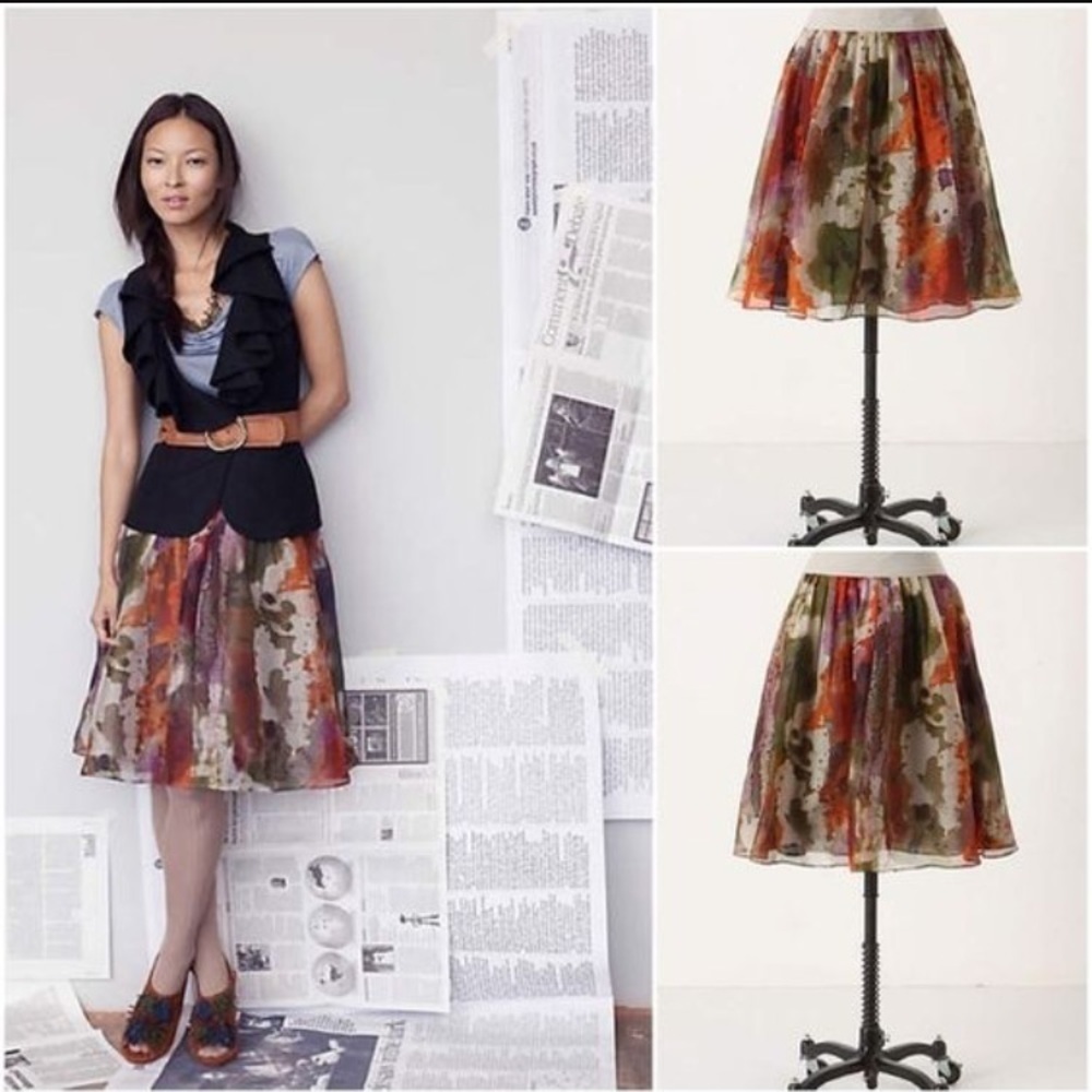 Anthropologie Edme & Esyllte 1952 silk skirt